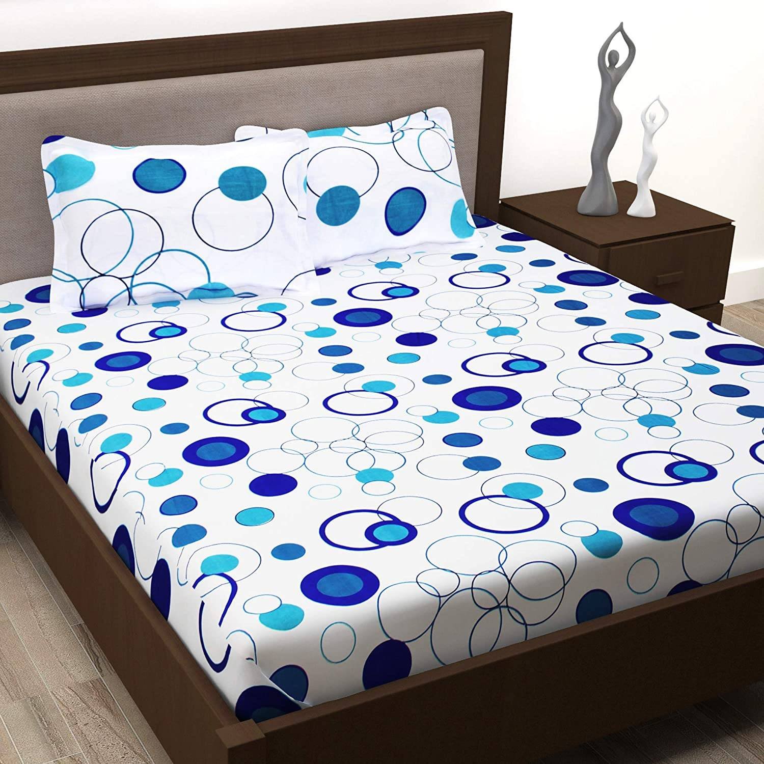 Bedsheet For Double Bed With 2 Pillow Covers Combo Set